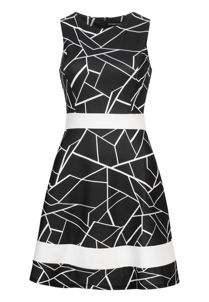 CLOUD 5IVE Shirtkleid CLOUD 5IVE Dress with Abstract Print and Zipper on the back (1-tlg) von CLOUD 5IVE