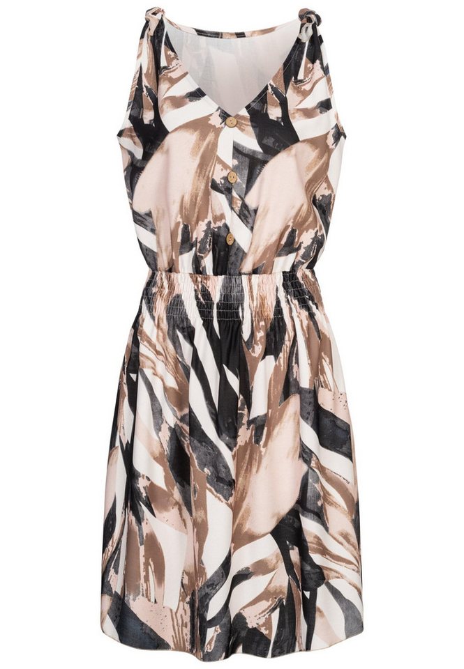 CLOUD 5IVE Shirtkleid CLOUD 5IVE Dress with buttons and knot details abstract print (1-tlg) von CLOUD 5IVE