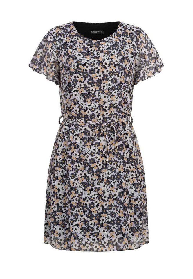 CLOUD 5IVE Shirtkleid CLOUD 5IVE Kleid mit Bindedetail und Rundhals (1-tlg) von CLOUD 5IVE