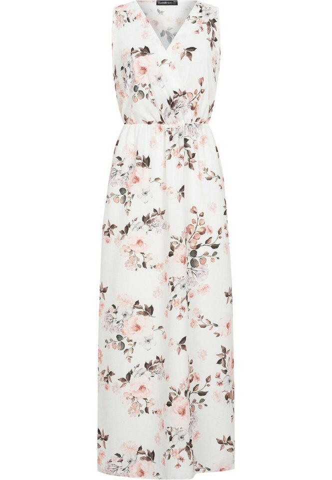 CLOUD 5IVE Shirtkleid CLOUD 5IVE Maxi Kleid in Wickeloptik mit Blumen All Over Print (1-tlg) von CLOUD 5IVE