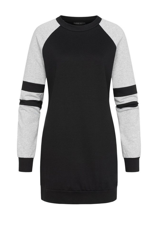 CLOUD 5IVE Shirtkleid CLOUD 5IVE Sweatkleid mit Raglanärmeln und Rundhals Kontrast (1-tlg) von CLOUD 5IVE