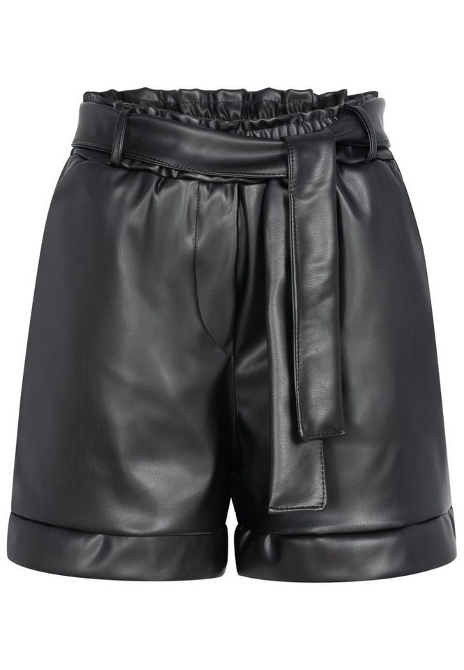 CLOUD 5IVE Sommerrock CLOUD 5IVE Cloud 5ive Faux-Leather Shorts with Tie-Belt (1-tlg) von CLOUD 5IVE