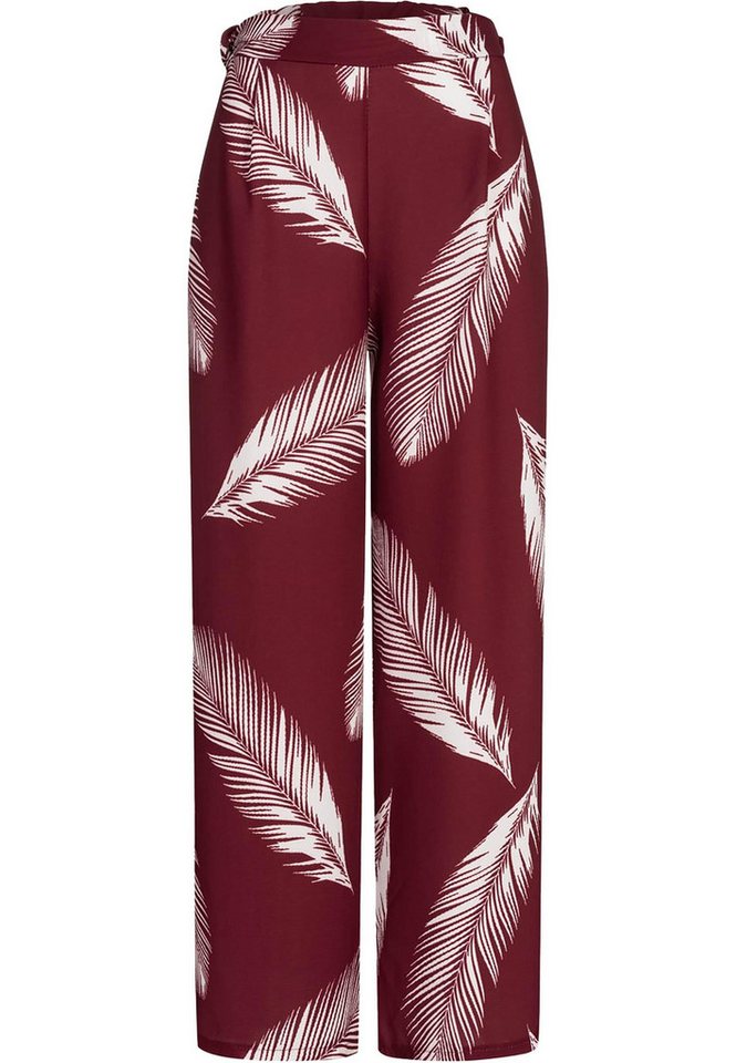 CLOUD 5IVE Stoffhose CLOUD 5IVE Sommerhose mit weitem Beinschnitt und Federprint (1-tlg) von CLOUD 5IVE