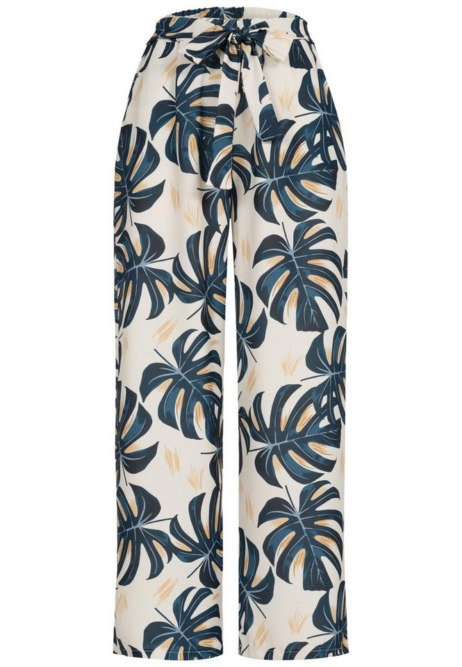 CLOUD 5IVE Stoffhose CLOUD 5IVE Summer Pants with palm print and tie belt (1-tlg) von CLOUD 5IVE