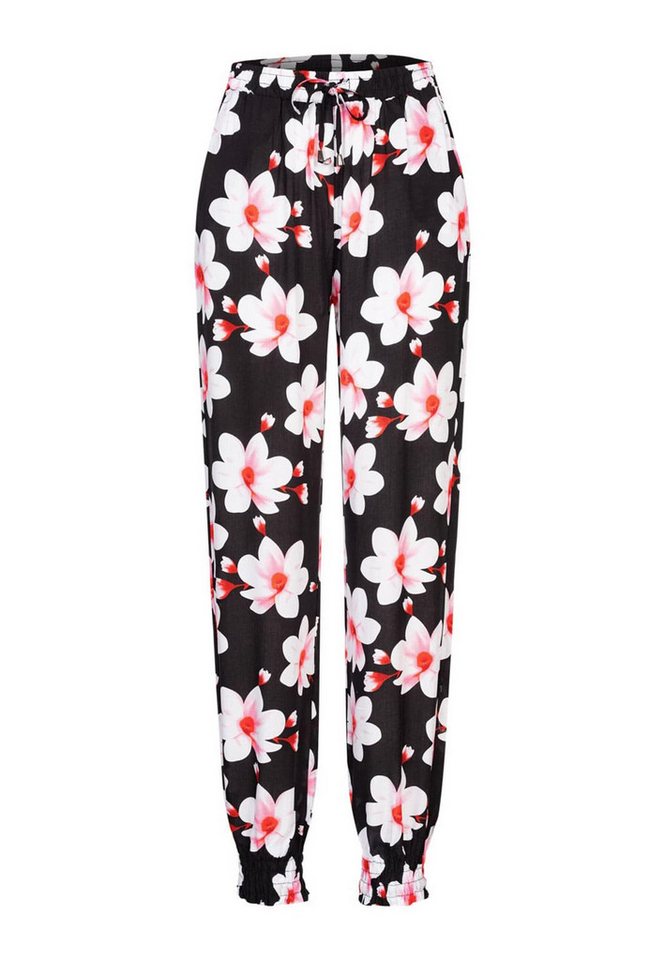 CLOUD 5IVE Stoffhose CLOUD 5IVE Viskose Hose mit Bündchen 2-Pockets & Big Flowers (1-tlg) von CLOUD 5IVE