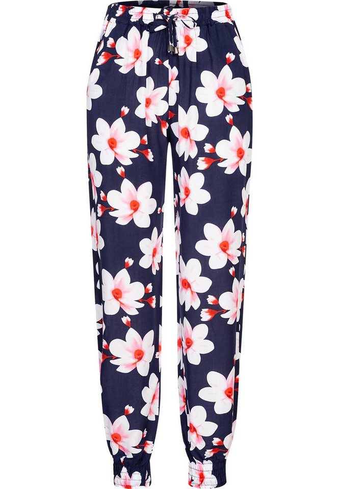 CLOUD 5IVE Stoffhose CLOUD 5IVE Viskose Hose mit Bündchen 2-Pockets & Big Flowers (1-tlg) von CLOUD 5IVE