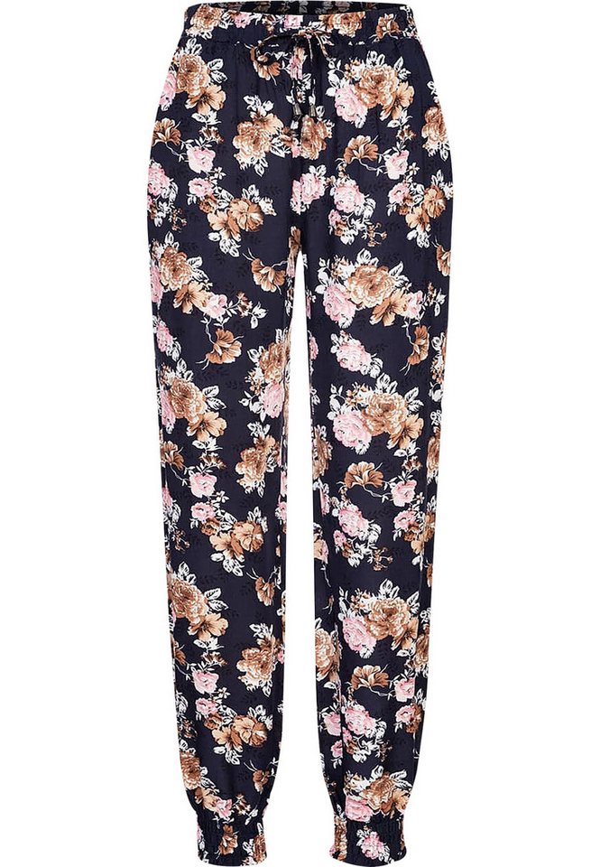 CLOUD 5IVE Stoffhose CLOUD 5IVE Viskose Hose mit Bündchen 2-Pockets & Rosen Print (1-tlg) von CLOUD 5IVE