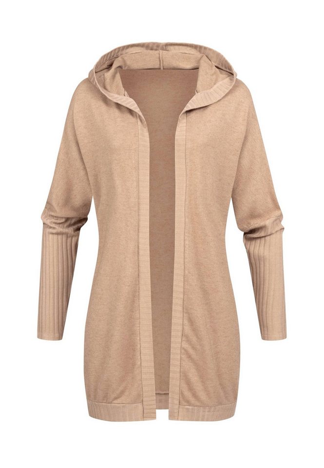 CLOUD 5IVE Strickjacke CLOUD 5IVE Cardigan mit offenem Schnitt und Kapuze (1-tlg) von CLOUD 5IVE
