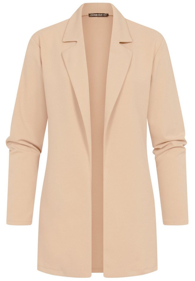 CLOUD 5IVE Strickjacke CLOUD 5IVE Longform Blazer mit Reverskragen (1-tlg) von CLOUD 5IVE
