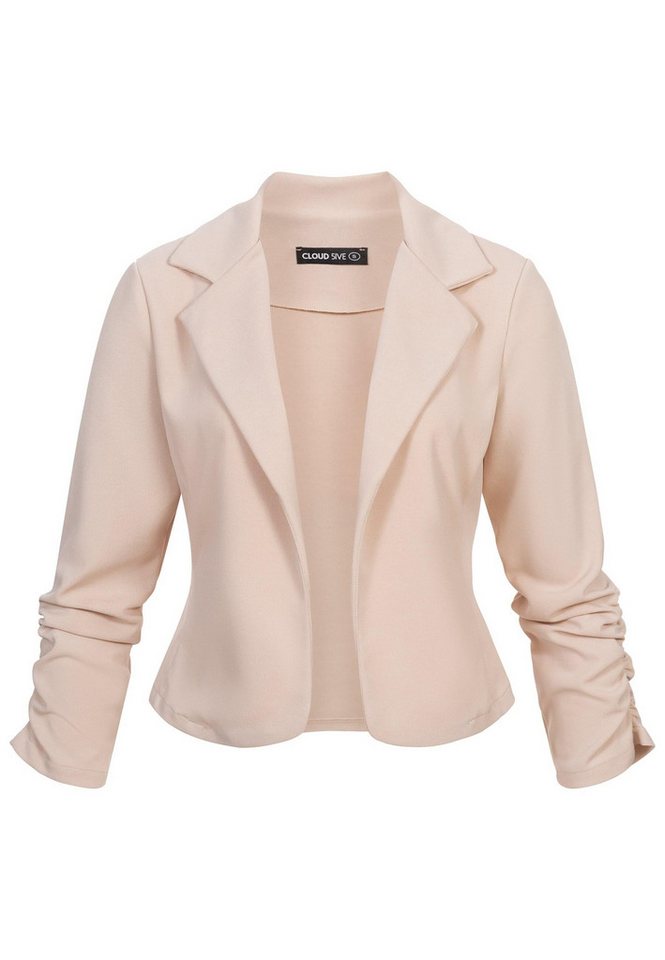 CLOUD 5IVE Strickjacke CLOUD 5IVE Short Blazer with ruched sleeves (1-tlg) von CLOUD 5IVE