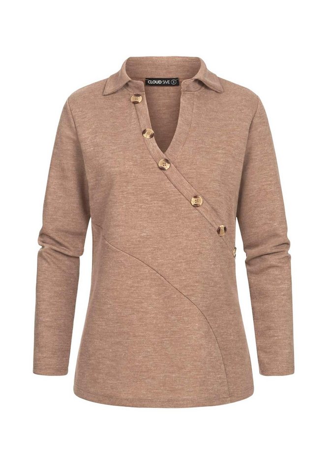CLOUD 5IVE Sweater CLOUD 5IVE Pullover mit asymetrischer Knopfleiste von CLOUD 5IVE