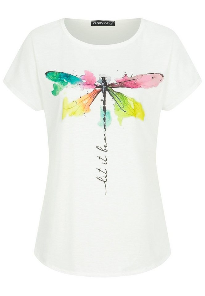 CLOUD 5IVE T-Shirt CLOUD 5IVE Cloud5ive Damen Viskose T-Shirt mit Libellen Print (1-tlg) von CLOUD 5IVE