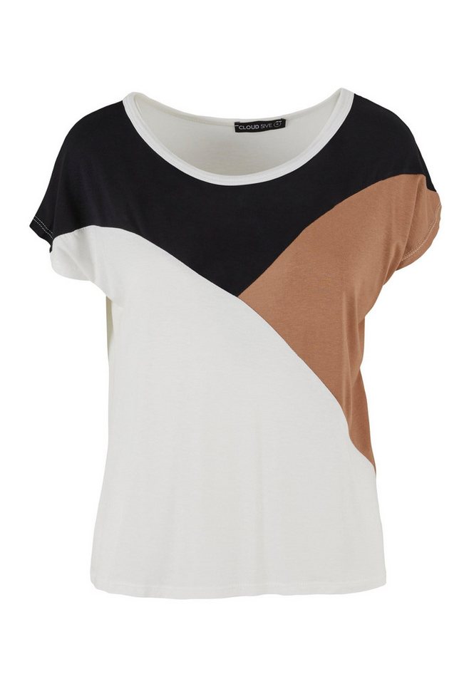 CLOUD 5IVE T-Shirt CLOUD 5IVE Damen Cloud5ive Damen Viskose Colorblock T-Shirt (1-tlg) von CLOUD 5IVE