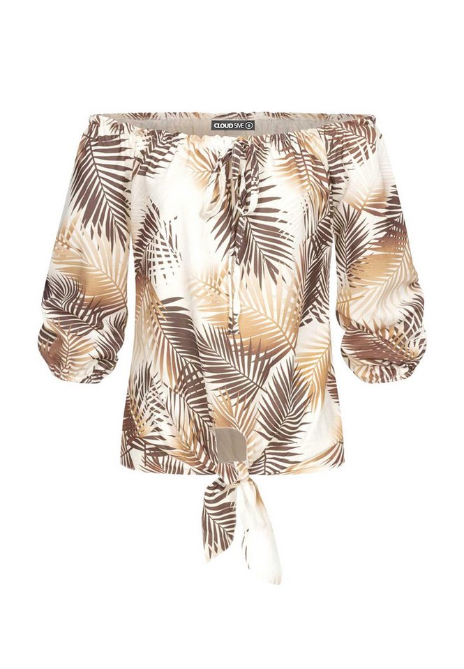 CLOUD 5IVE T-Shirt CLOUD 5IVE Off-Shoulder Bluse mit Knotendetail und Rüschen (1-tlg) von CLOUD 5IVE