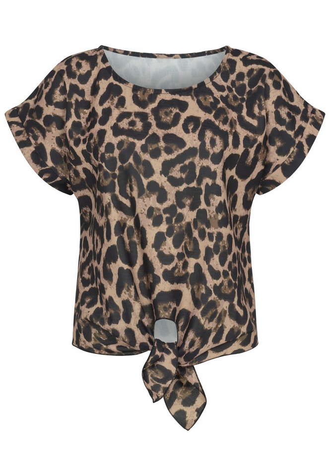 CLOUD 5IVE T-Shirt CLOUD 5IVE Top withknot detail and leo print (1-tlg) von CLOUD 5IVE