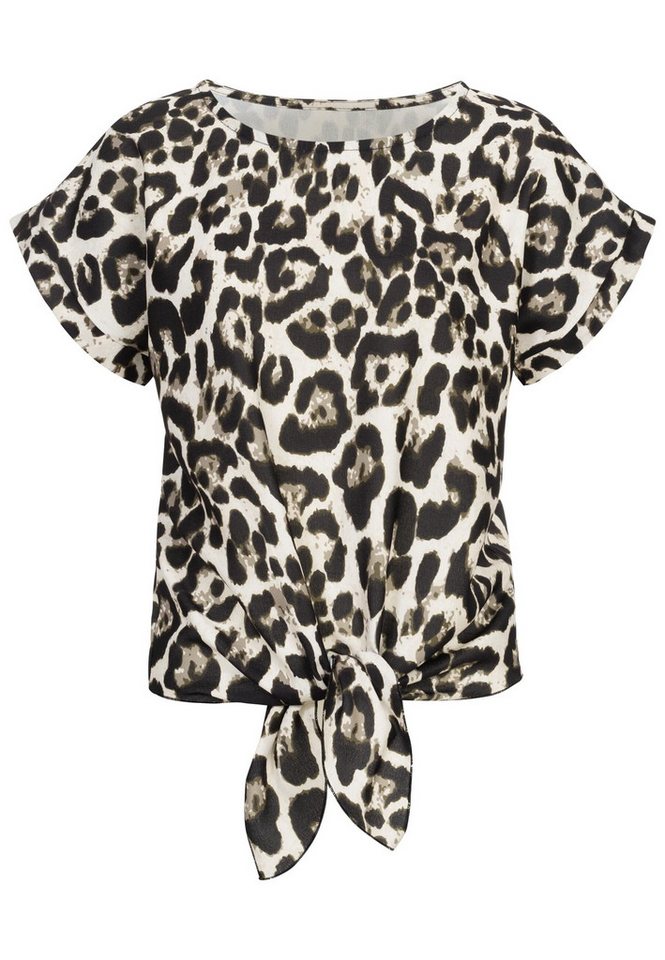 CLOUD 5IVE T-Shirt CLOUD 5IVE Top withknot detail and leo print (1-tlg) von CLOUD 5IVE