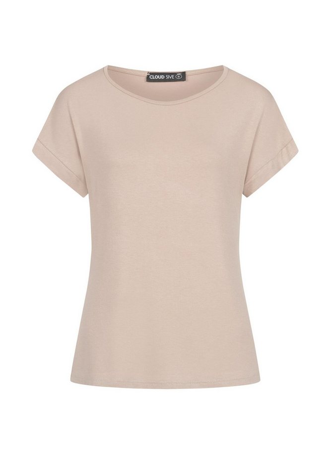 CLOUD 5IVE T-Shirt CLOUD 5IVE Viskose T-Shirt mit Ärmelumschlag und Rundhals (1-tlg) von CLOUD 5IVE