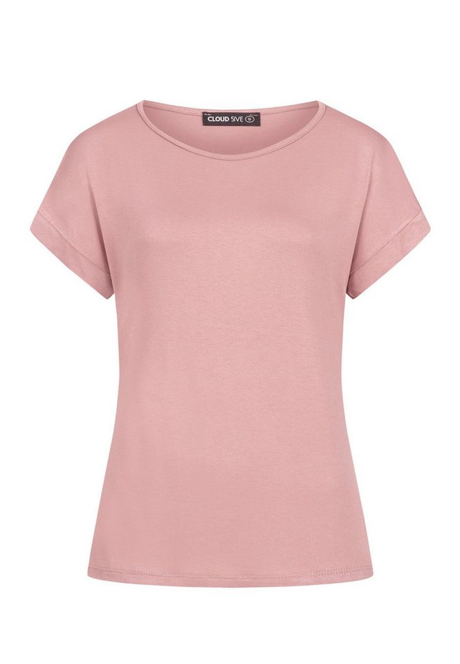 CLOUD 5IVE T-Shirt CLOUD 5IVE Viskose T-Shirt mit Ärmelumschlag und Rundhals (1-tlg) von CLOUD 5IVE