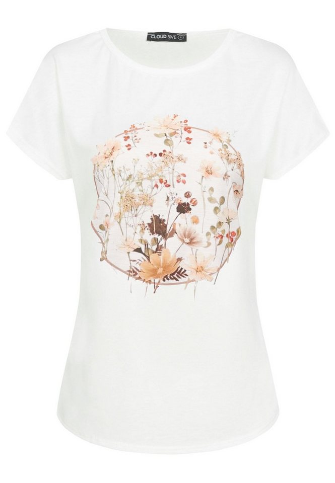 CLOUD 5IVE T-Shirt CLOUD 5IVE Viskose T-Shirt mit Blumen Print (1-tlg) von CLOUD 5IVE