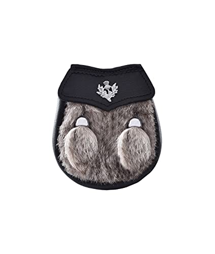 CLOUD KILT Sporran Kilt für Herren, Premium-Lederqualität, traditioneller schottischer Kilt, mit Kette, Gürtel, Kilt-Zubehör für Herren, Graues Kaninchen für Kinder CLOUD KILT Sporran Kilt für Herren, Premium-Lederqualität, traditioneller schottischer Kilt, mit Kette, Gürtel, Kilt-Zubehör für Herren, Graues Kaninchen für Kinder von CLOUD KILT