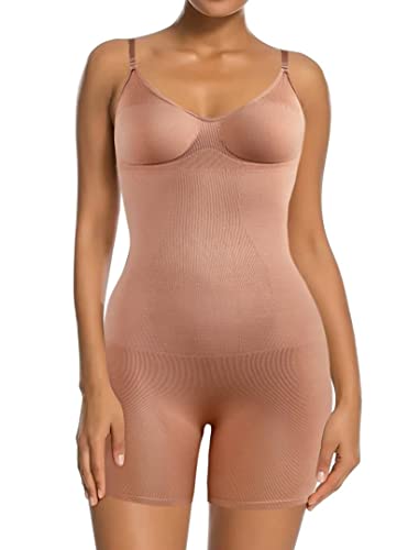 CLOUSPO Damen Bodysuit Figurenformende Bodys Damen Bauchweg Shapewear nahtlose Body Shaper 1/2 Stücke Shapewear Set(Haut,L/XL) von CLOUSPO