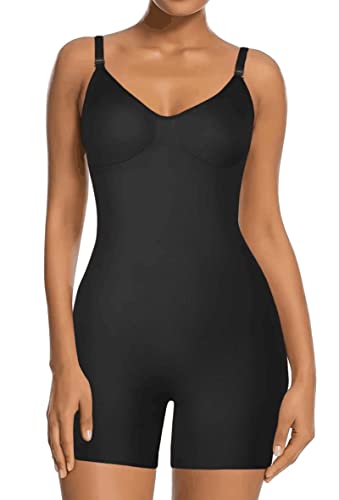 CLOUSPO Damen Bodysuit Figurenformende Bodys Damen Bauchweg Shapewear nahtlose Body Shaper 1/2 Stücke Shapewear Set(Schwarz,L/XL) von CLOUSPO