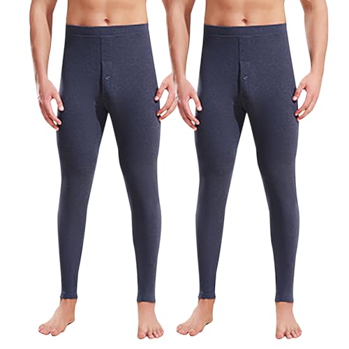 CLOUSPO Lange Unterhosen Herren mit Eingriff Thermounterwäsche Winter Bequeme Warme Unterhosen Männer lang Thermohose Leggings Thermo skiunterwäsche von CLOUSPO