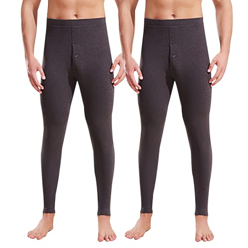 CLOUSPO Lange Unterhosen Herren mit Eingriff Thermounterwäsche Winter Bequeme Warme Unterhosen Männer lang Thermohose Leggings Thermo skiunterwäsche von CLOUSPO