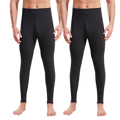 CLOUSPO Lange Unterhosen Herren mit Eingriff Thermounterwäsche Winter Bequeme Warme Unterhosen Männer lang Thermohose Leggings Thermo skiunterwäsche von CLOUSPO