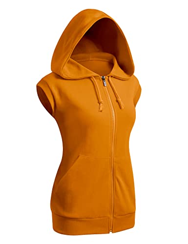 CLOVERY Damen Ärmellose Hoodies Basic Hoodie Zip Up von CLOVERY