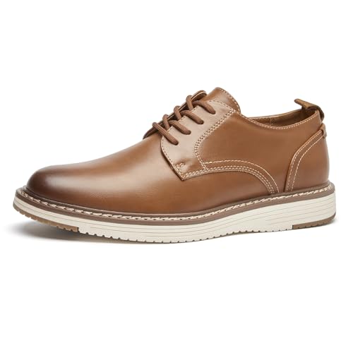 CLOWSE Herren Freizeitschuhe Oxford Schuhe Mode Business formelle Schuhe Bequeme Arbeit Büro Schuhe, Braun, 47 EU von CLOWSE