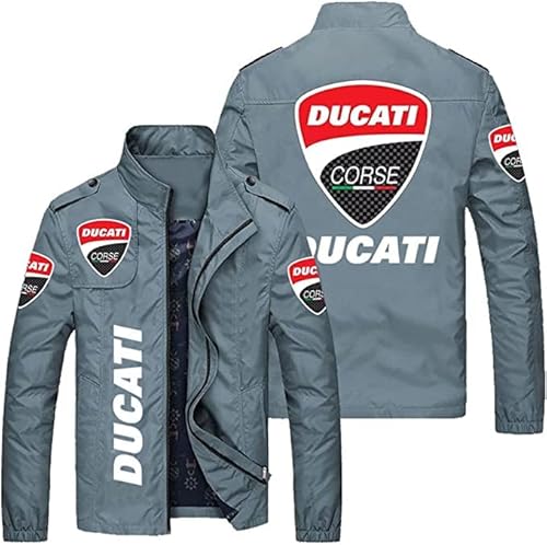 CLOZAM Herren Jacke für Ducati Leichtes Zip Sweatshirt Frühling/Herbst Langarm Freizeitmantel Tops-A||4XL von CLOZAM
