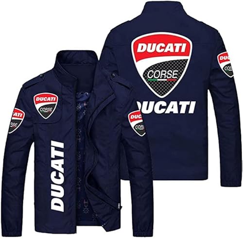 CLOZAM Herren Jacke für Ducati Leichtes Zip Sweatshirt Frühling/Herbst Langarm Freizeitmantel Tops-C||4XL von CLOZAM