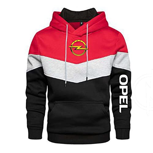 CLOZAM Herren Kapuzenpullover Pullove Sweater für OPEL Print Color Block Hoodies Unisex Langarm Sweatshirt Pull Over Hoody Tops-D||XL von CLOZAM