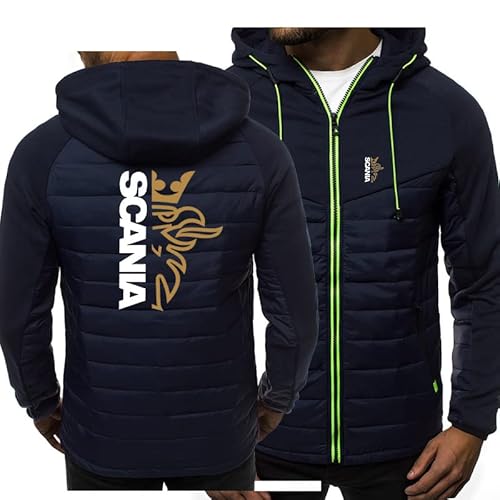 CLOZAM Herren Kapuzenpullover Sweatshirts Sweatshirt Reißverschluss Jacke für Scania Bedruckt Fleece Langarm Hoodie Patchwork Mantel Oberteil Leichter Kapuzenpullover A||3XL von CLOZAM