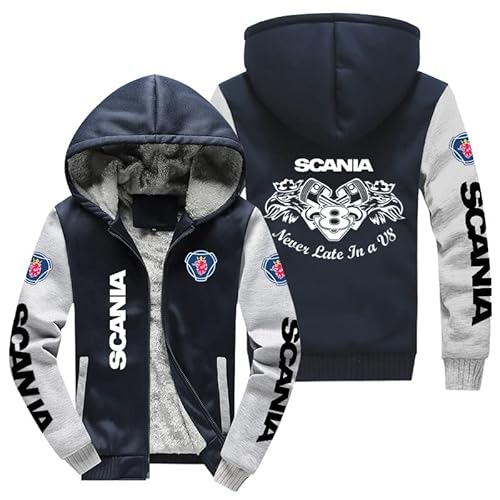 CLOZAM Mens Hoodie Jacket Sweater for Scania Thick Fleece Lined Hooded Jacket Coats Mens Winter Hooded Jacket Warm Fleece-C||M von CLOZAM