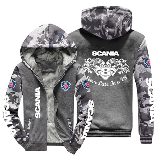 CLOZAM Mens Hoodie Jacket Sweater for Scania Thick Fleece Lined Hooded Jacket Coats Mens Winter Hooded Jacket Warm Fleece-D||M von CLOZAM