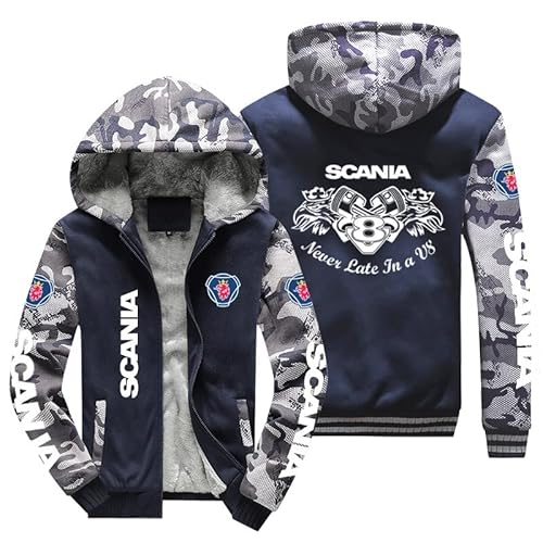 CLOZAM Mens Hoodie Jacket Sweater for Scania Thick Fleece Lined Hooded Jacket Coats Mens Winter Hooded Jacket Warm Fleece-F||M von CLOZAM