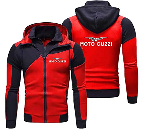 Herren Kapuzenjacke für Moto Guzzi Print Casual Double Zip Hoodie Long Sleeve Sweatshirt Sport Hooded Tops Outdoor Cardigan Coat-B||XL von CLOZAM