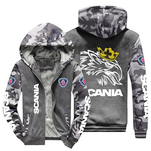 Herren Kapuzenpulli Scania gedruckt 3D-Muster Verdicktes Kapuzen-Sweatshirt Warm Casual Outdoor Jacke Full Zip Side Pockets-A||M von CLOZAM