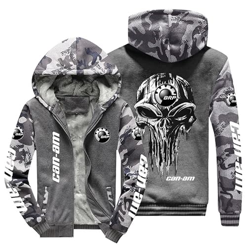 Kapuzenpullover für Herren Can-am Print Winter Warm Thick Pullover Gefüttert Fleece Casual Hoodie mit Reißverschluss Sweatshirt - Jugend Geschenke-E||3XL von CLOZAM