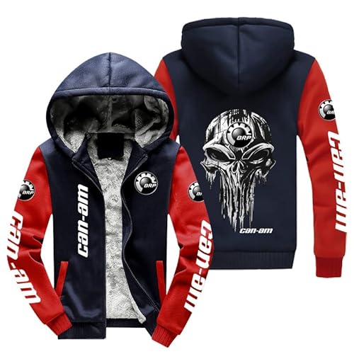Kapuzenpullover für Herren Can-am Print Winter Warm Thick Pullover Gefüttert Fleece Casual Hoodie mit Reißverschluss Sweatshirt - Jugend Geschenke-F||XL von CLOZAM
