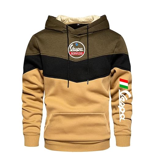 Pullover Hoodies für Servizio Vespa Print Hooded Sweatshirts Sport Patchwork Jacken Unisex Casual Hoody-B||2XL von CLOZAM