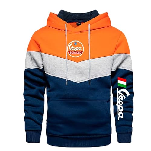 Pullover Hoodies für Servizio Vespa Print Hooded Sweatshirts Sport Patchwork Jacken Unisex Casual Hoody-C||5XL von CLOZAM