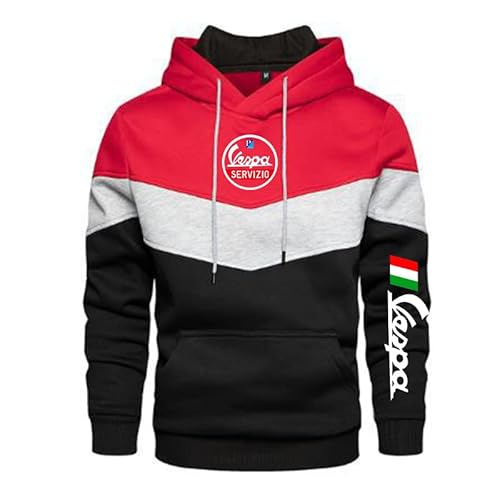 Pullover Hoodies für Servizio Vespa Print Hooded Sweatshirts Sport Patchwork Jacken Unisex Casual Hoody-E||5XL von CLOZAM