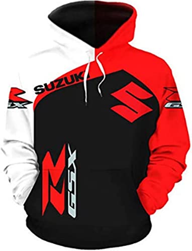 Unisex Hoodies Pull Over Sweatshirts 3D für S.u.z.u.k.i Print Hooded Tops Casual Langarm Motorrad Hoodie Sport Pullover mit Taschen-A||XXS von CLOZAM