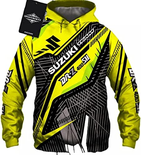 Unisex Hoodies Pull Over Sweatshirts 3D für S.u.z.u.k.i Print Hooded Tops Casual Langarm Motorrad Hoodie Sport Pullover mit Taschen-D||XL von CLOZAM