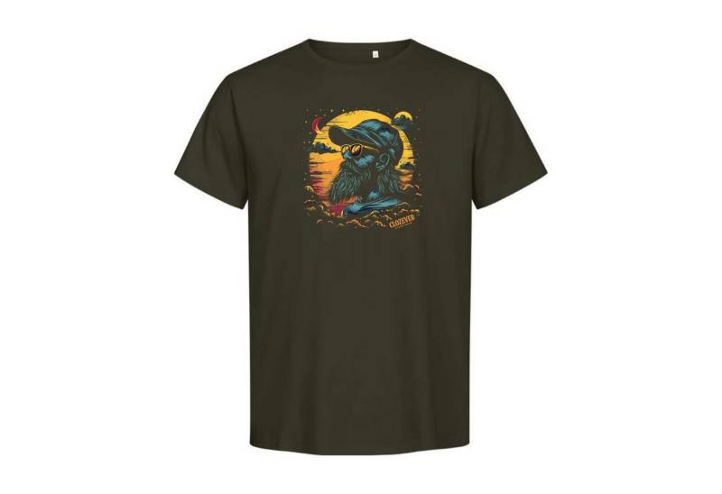 CLOZEVER Print-Shirt hbs T-Shirt Khaki/S von CLOZEVER