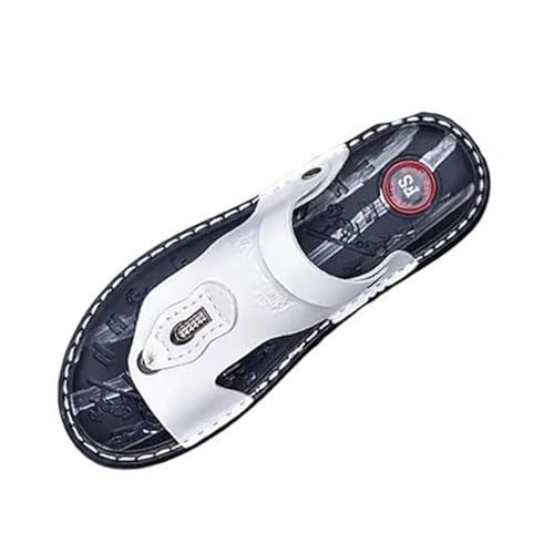 Atmungsaktive Sommer-Sandalen Mit Fußgewölbeunterstützung Und Ballenzehen-Korrektur Für Herren, Lässige Strapazierfähige Zweifach Verwendbare Strandsandalen Aus PU Geteilter, Für Väter(White,44 EU) Atmungsaktive Sommer-Sandalen Mit Fußgewölbeunterstützung Und Ballenzehen-Korrektur Für Herren, Lässige Strapazierfähige Zweifach Verwendbare Strandsandalen Aus PU Geteilter, Für Väter(White,44 EU) von CLSQLXYJZC