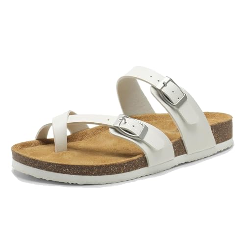 Bequeme Orthopädische Hausschuhe Mit Offener Zehenpartie Atmungsaktive Herren-Sandalen Aus Kork Zur Ballenkorrektur Mit Verstellbarem Metallschnallenriemen, Sommer-Flip-Flops, Für Väter(White,40 EU) Bequeme Orthopädische Hausschuhe Mit Offener Zehenpartie Atmungsaktive Herren-Sandalen Aus Kork Zur Ballenkorrektur Mit Verstellbarem Metallschnallenriemen, Sommer-Flip-Flops, Für Väter(White,40 EU) von CLSQLXYJZC